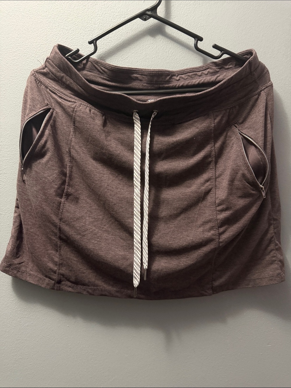 Makers Market Plum Heather Drawstring Pocket Skort